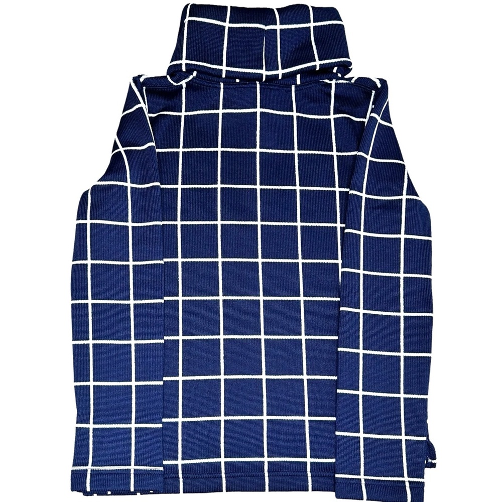 NWT J. Crew small navy blue with white squares turtleneck sweater